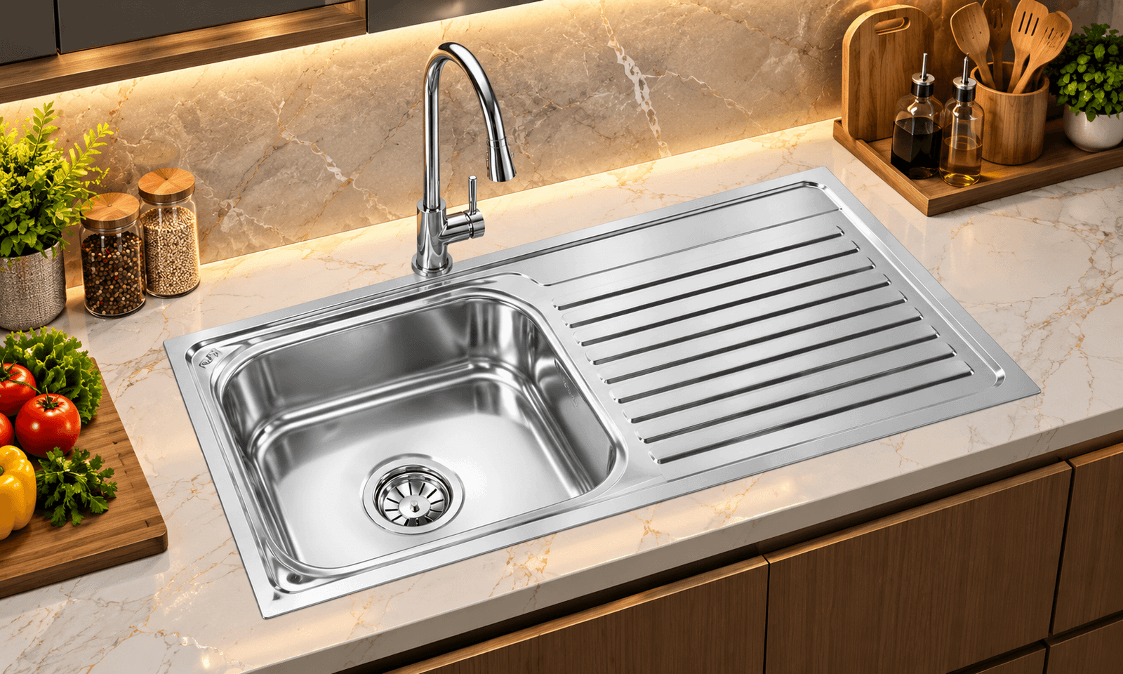 SS Drainboard Kitchen Sink